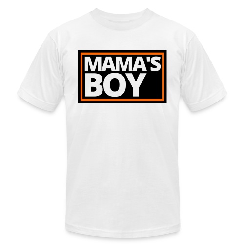 MAMA's Boy (Motorcycle Black, Orange & White Logo) - Unisex Jersey T-Shirt by Bella + Canvas