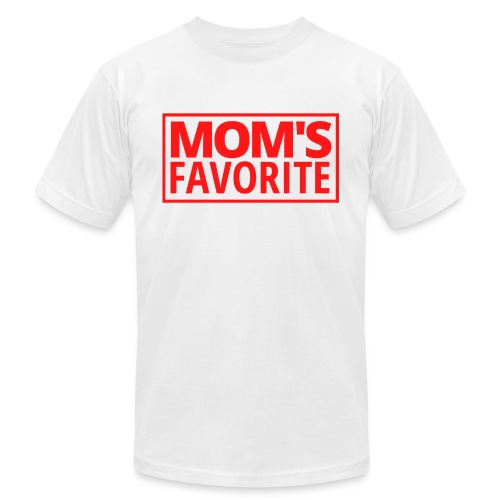 MOM'S FAVORITE (Red Square Logo) - Unisex Jersey T-Shirt by Bella + Canvas
