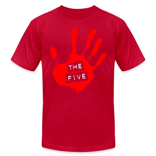 the five logo red on transparent brigh - Unisex Jersey T-Shirt by Bella + Canvas