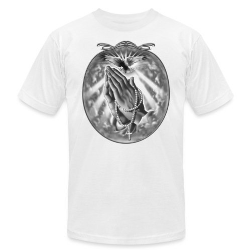 Praying Hands by RollinLow - Unisex Jersey T-Shirt by Bella + Canvas