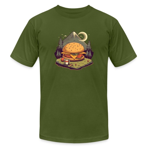 Cheeseburger Campout - Unisex Jersey T-Shirt by Bella + Canvas