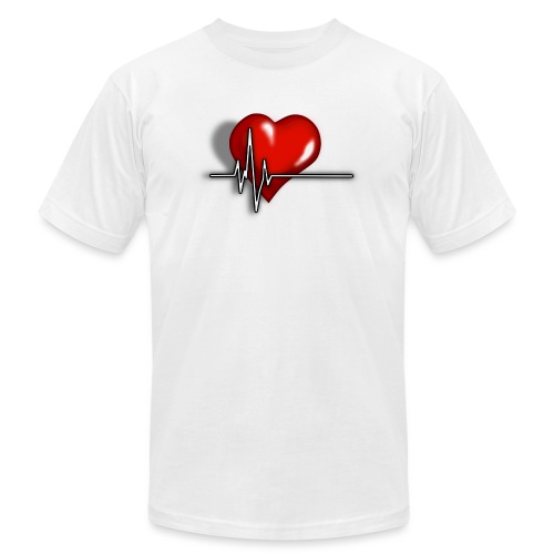 Women's V-neck Heart Pulse Tee - Unisex Jersey T-Shirt by Bella + Canvas