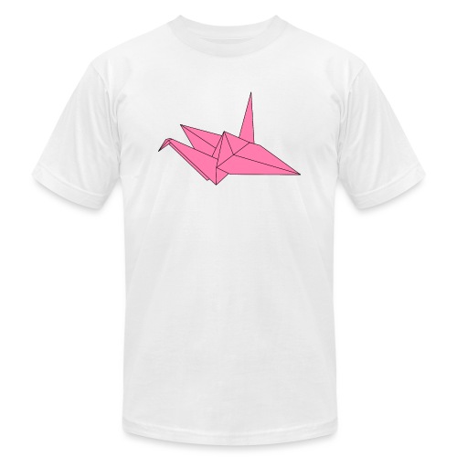 Origami Paper Crane Design - Pink - Unisex Jersey T-Shirt by Bella + Canvas