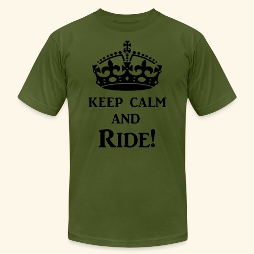 keep calm ride blk - Unisex Jersey T-Shirt by Bella + Canvas