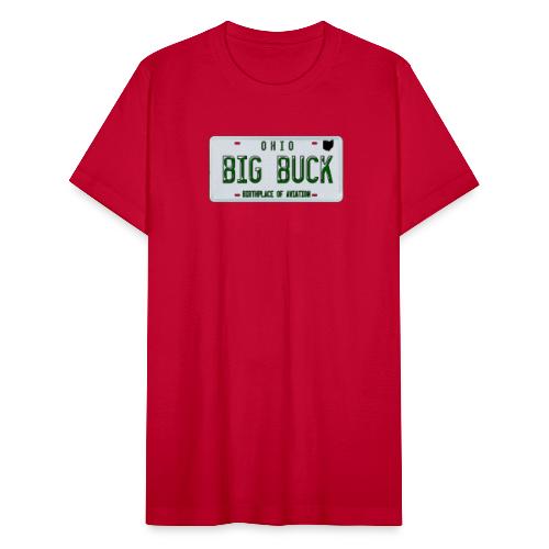 Ohio License Plate Big Buck Camo - Unisex Jersey T-Shirt by Bella + Canvas