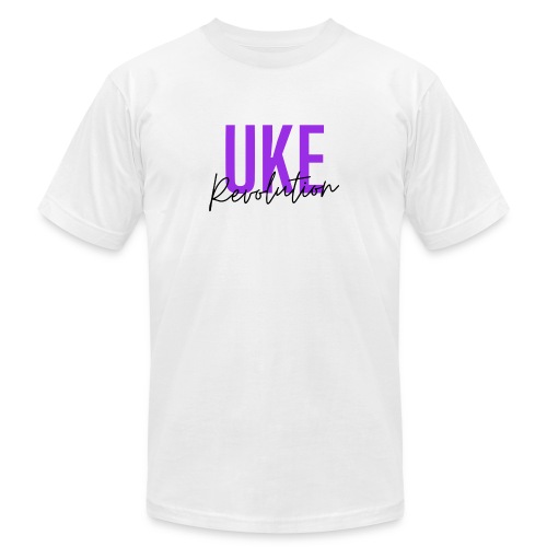 Front Only Purple Uke Revolution Logo - Unisex Jersey T-Shirt by Bella + Canvas