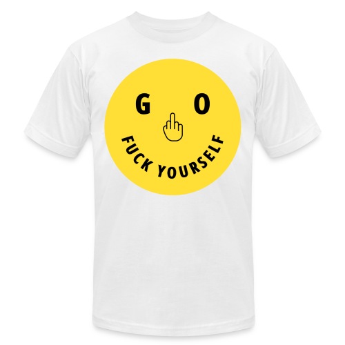 GO FUCK YOURSELF Smile & Eyes Yellow Circle - Unisex Jersey T-Shirt by Bella + Canvas