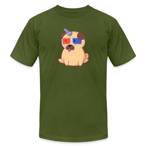 Dog with 3D glasses doing Vision Therapy! - Unisex Jersey T-Shirt by Bella + Canvas