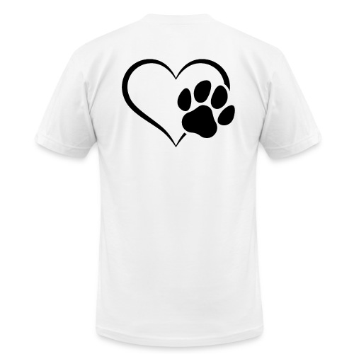 Pawprint Heart - Back - Unisex Jersey T-Shirt by Bella + Canvas