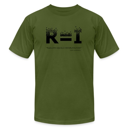 R=I --- Reality equals Information - black design - Unisex Jersey T-Shirt by Bella + Canvas