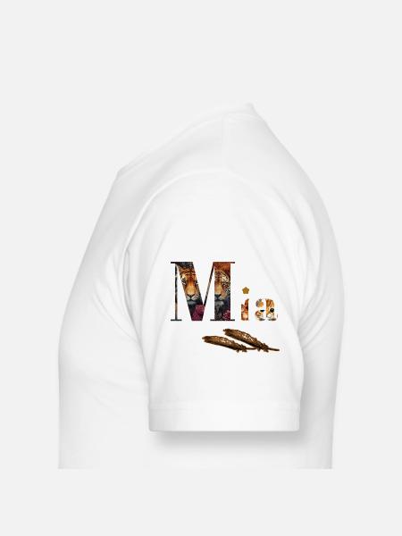 Mia Tiger Floral Monogram - Unisex Jersey T-Shirt by Bella + Canvas - white