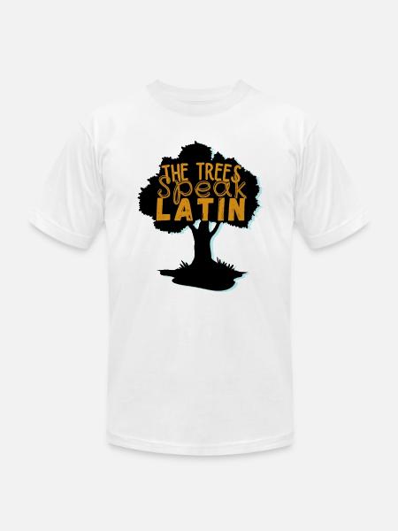 The trees Speak Latin - Unisex Jersey T-Shirt by Bella + Canvas - white