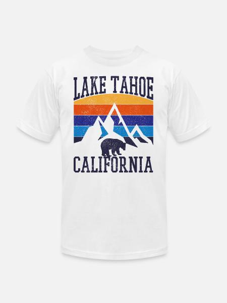 Lake Tahoe California Vintage Souvenir - Unisex Jersey T-Shirt by Bella + Canvas - white