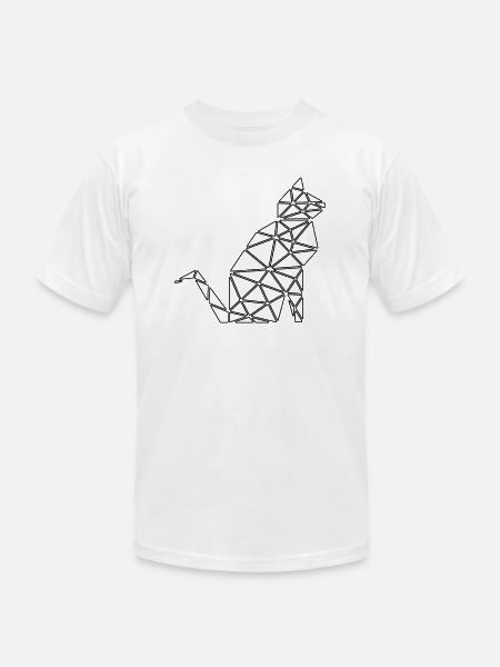 cat polygon - Unisex Jersey T-Shirt by Bella + Canvas - white