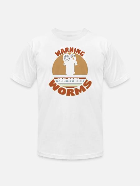 Warning Can Open Worms Everywhere - Unisex Jersey T-Shirt by Bella + Canvas - white