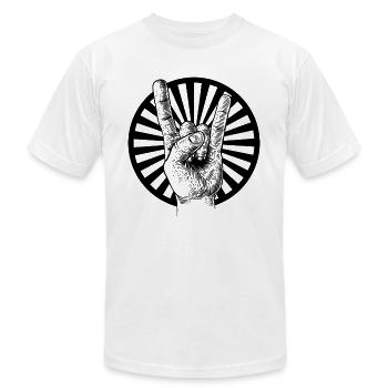 Rock And Roll - Unisex Jersey T-Shirt by Bella + Canvas - white - Front - Jose (178cm)