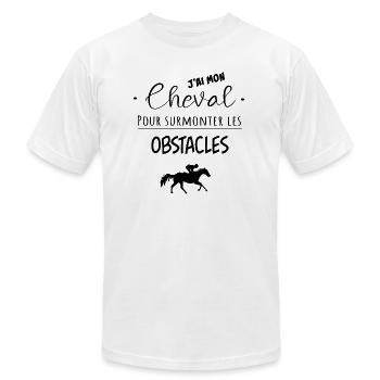 J'ai mon cheval pour surmonter les obstacle - Unisex Jersey T-Shirt by Bella + Canvas - white - Front - Jose (178cm)