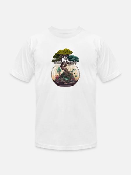 Bonsai Tree Terrarium - Unisex Jersey T-Shirt by Bella + Canvas - white
