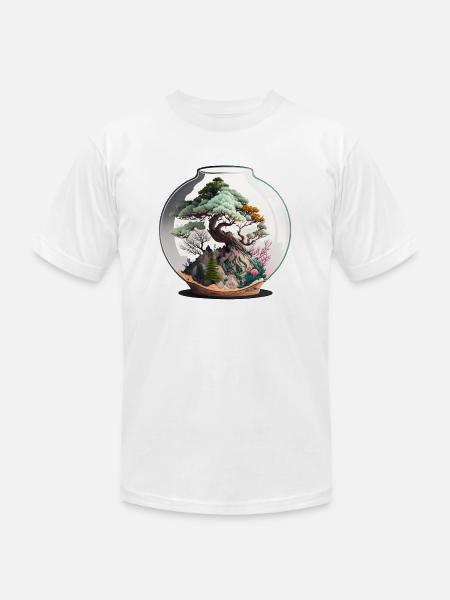 Bonsai Tree Terrarium - Unisex Jersey T-Shirt by Bella + Canvas - white