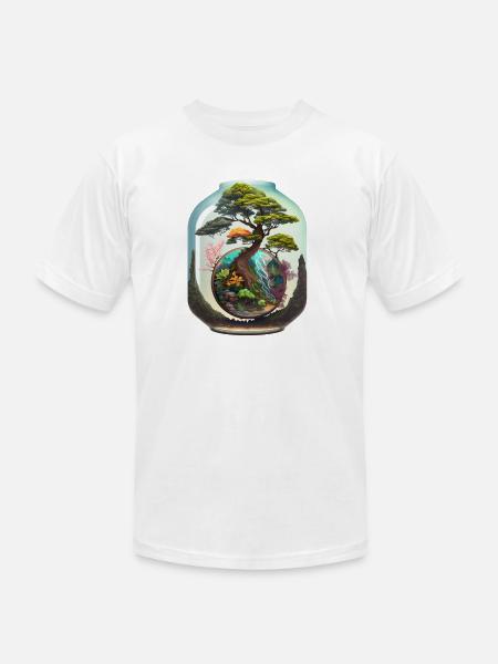 Bonsai Tree Terrarium - Unisex Jersey T-Shirt by Bella + Canvas - white
