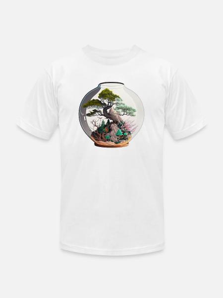 Bonsai Tree Terrarium - Unisex Jersey T-Shirt by Bella + Canvas - white