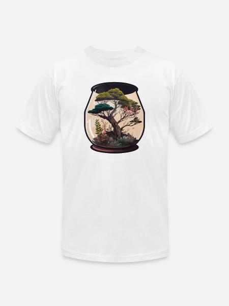 Bonsai Tree Terrarium - Unisex Jersey T-Shirt by Bella + Canvas - white