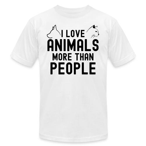 I Love Animals More Than People - Dog & Cat Heads - Unisex Jersey T-Shirt by Bella + Canvas
