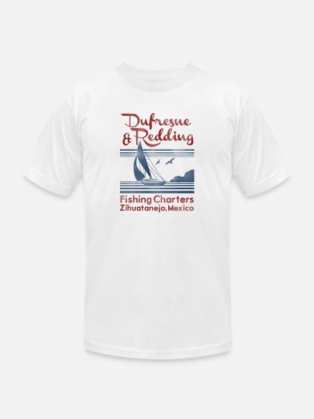 Dufresne and Redding Fishing Charters - Unisex Jersey T-Shirt by Bella + Canvas - white