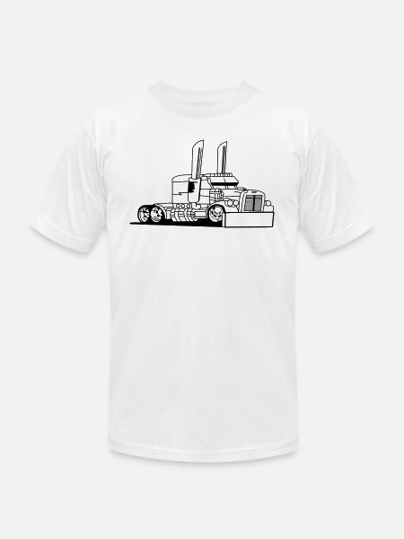 Comic style truck - Unisex Jersey T-Shirt by Bella + Canvas - white