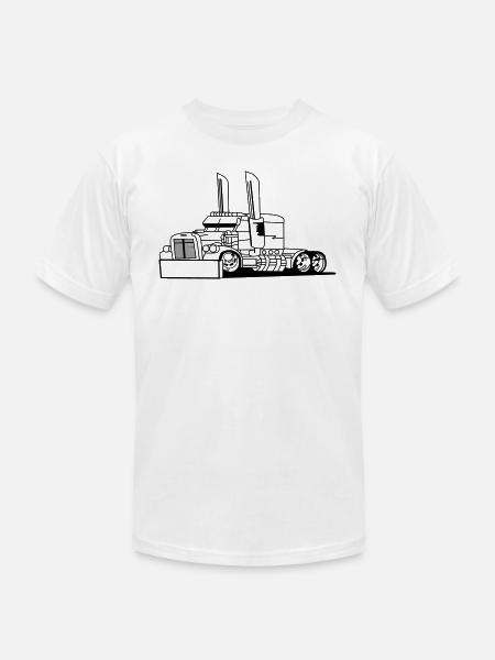 Comic style truck - Unisex Jersey T-Shirt by Bella + Canvas - white