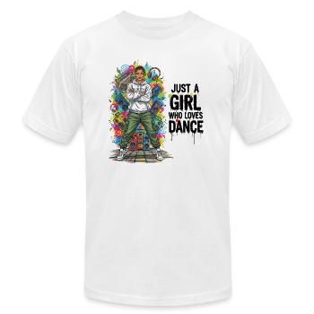 Empowered Girl with Dance Music Vibe - Unisex Jersey T-Shirt by Bella + Canvas - white - Front - Jose (178cm)