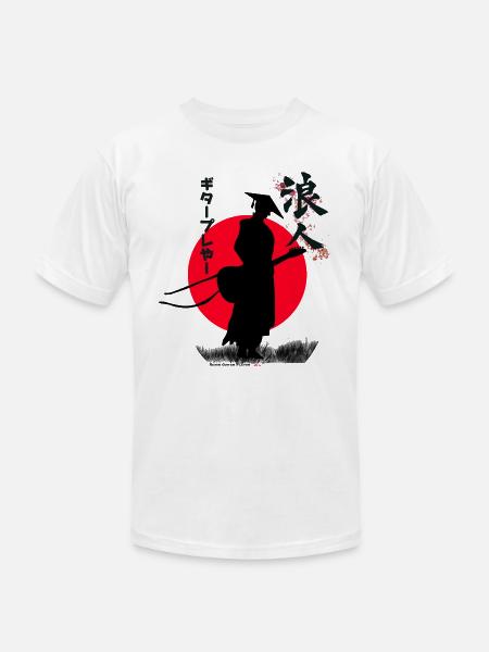 Ronin Guitar Player - Unisex Jersey T-Shirt by Bella + Canvas - white