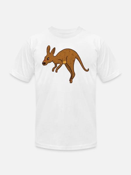 Rustic Kangaroo Jump - Unisex Jersey T-Shirt by Bella + Canvas - white