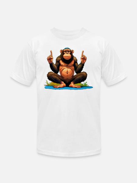 Monkey Yoga / Yogi Monkey - Unisex Jersey T-Shirt by Bella + Canvas - white