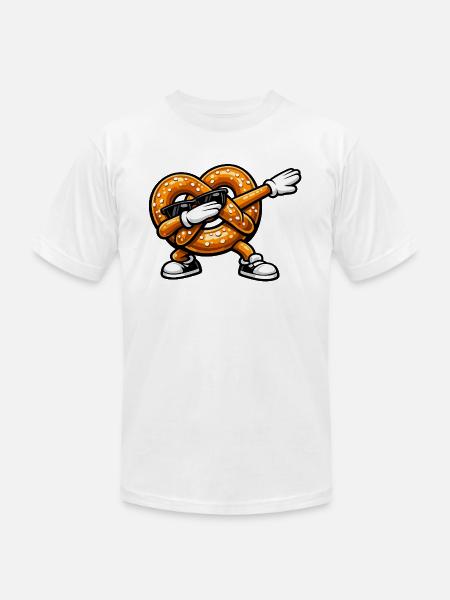 Dabbing Pretzel - Unisex Jersey T-Shirt by Bella + Canvas - white