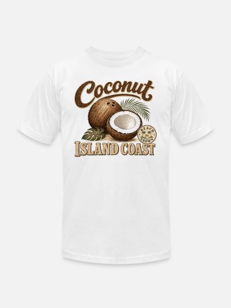Coconut Island Coast Design - Unisex Jersey T-Shirt by Bella + Canvas - white