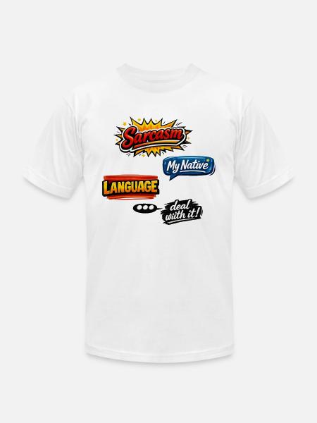 Sarcasm Language Attitude Graphic - Unisex Jersey T-Shirt by Bella + Canvas - white