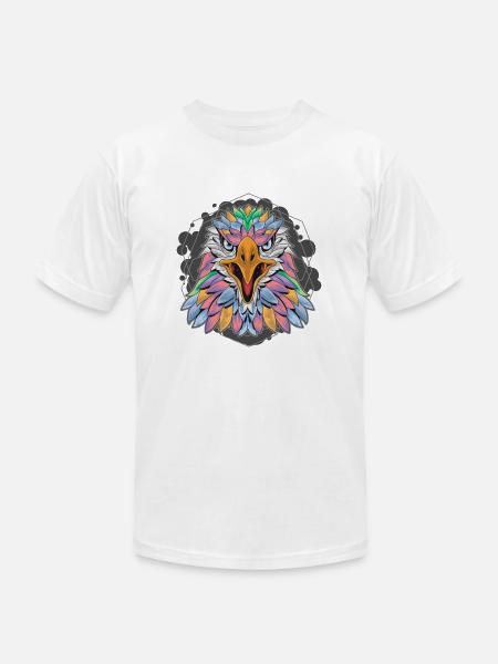 eagle head full color geometry - Unisex Jersey T-Shirt by Bella + Canvas - white