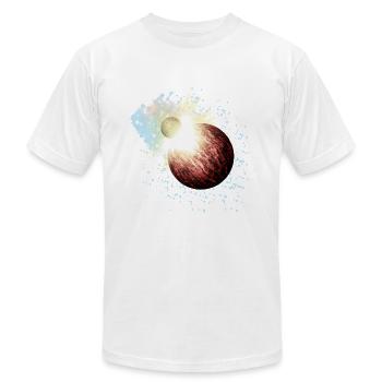 Planet Explosion - Unisex Jersey T-Shirt by Bella + Canvas - white - Front - Jose (178cm)