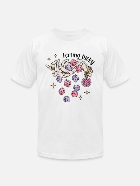 Feeling Lucky - Unisex Jersey T-Shirt by Bella + Canvas - white
