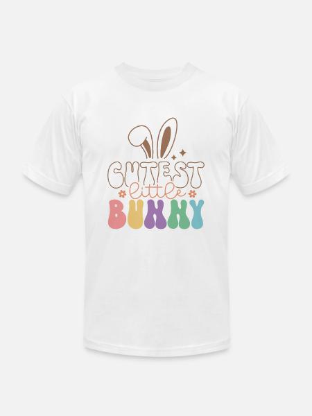Cutest Little Bunny - Unisex Jersey T-Shirt by Bella + Canvas - white