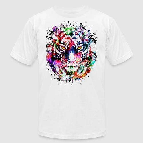 Colorful Tiger Head Portrait Drawing - Unisex Jersey T-Shirt by Bella + Canvas
