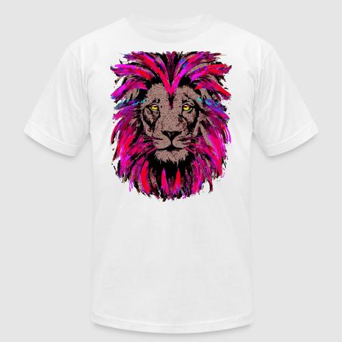 Purple Lion Head - Pink Lion Face Drawing - Unisex Jersey T-Shirt by Bella + Canvas