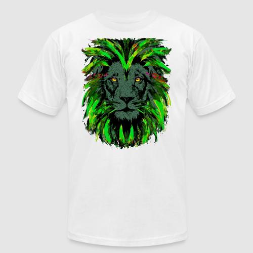 Green Lion Head Portrait Drawing - Green Lion - Unisex Jersey T-Shirt by Bella + Canvas