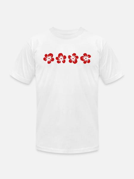 hawaii hibiscus flower - Unisex Jersey T-Shirt by Bella + Canvas - white