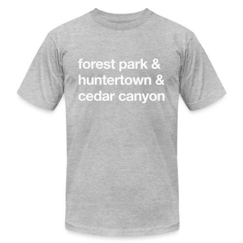 1 Church 3 Locations - Unisex Jersey T-Shirt by Bella + Canvas