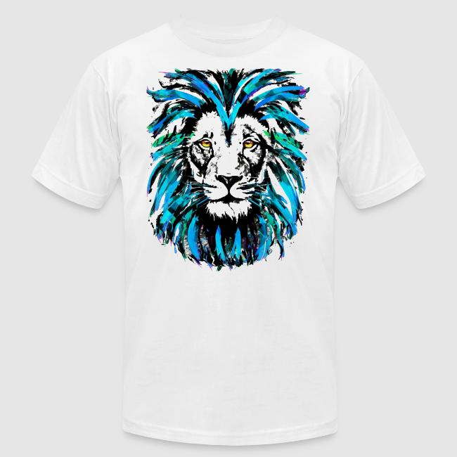 Blue Lion Head Portrait Illustration - Zodiac Leo