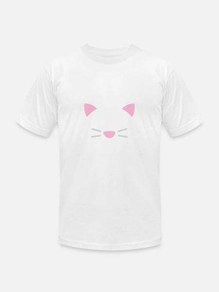 Cute Cat Face - Unisex Jersey T-Shirt by Bella + Canvas - white