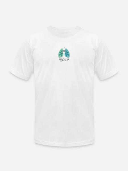 Breathe In, Leaf Out - Unisex Jersey T-Shirt by Bella + Canvas - white