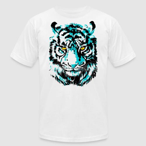 Artistic Tiger Head Portrait Drawing - Turquoise - Unisex Jersey T-Shirt by Bella + Canvas